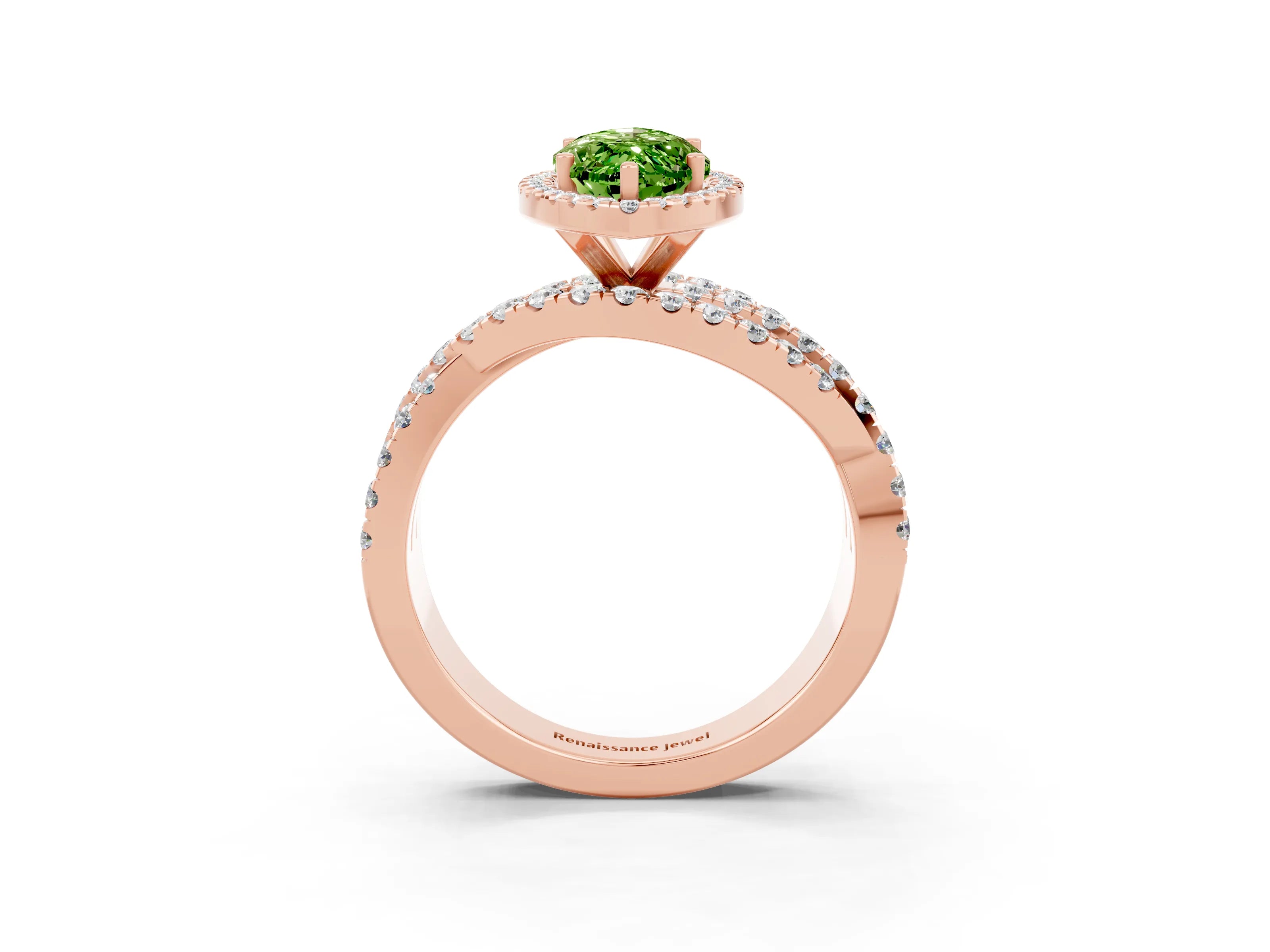 Rose gold Marquise Cut Cut Halo Split Shank Prong Setting Ring_15