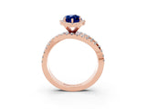 Rose gold Marquise Cut Cut Halo Split Shank Prong Setting Ring_15