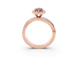 Rose gold Marquise Cut Cut Halo Split Shank Prong Setting Ring_15