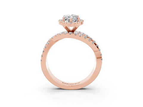 Rose gold Marquise Cut Cut Halo Split Shank Prong Setting Ring_15