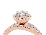 Rose gold Marquise Cut Cut Halo Split Shank Prong Setting Ring_16