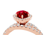 Rose gold Marquise Cut Cut Halo Split Shank Prong Setting Ring_16