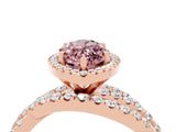 Rose gold Marquise Cut Cut Halo Split Shank Prong Setting Ring_16