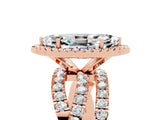 Rose gold Marquise Cut Cut Halo Split Shank Prong Setting Ring_17