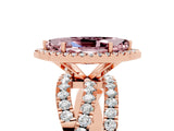 Rose gold Marquise Cut Cut Halo Split Shank Prong Setting Ring_17