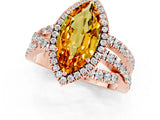 Rose gold Marquise Cut Cut Halo Split Shank Prong Setting Ring_23