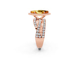 Rose gold Marquise Cut Cut Halo Split Shank Prong Setting Ring_24