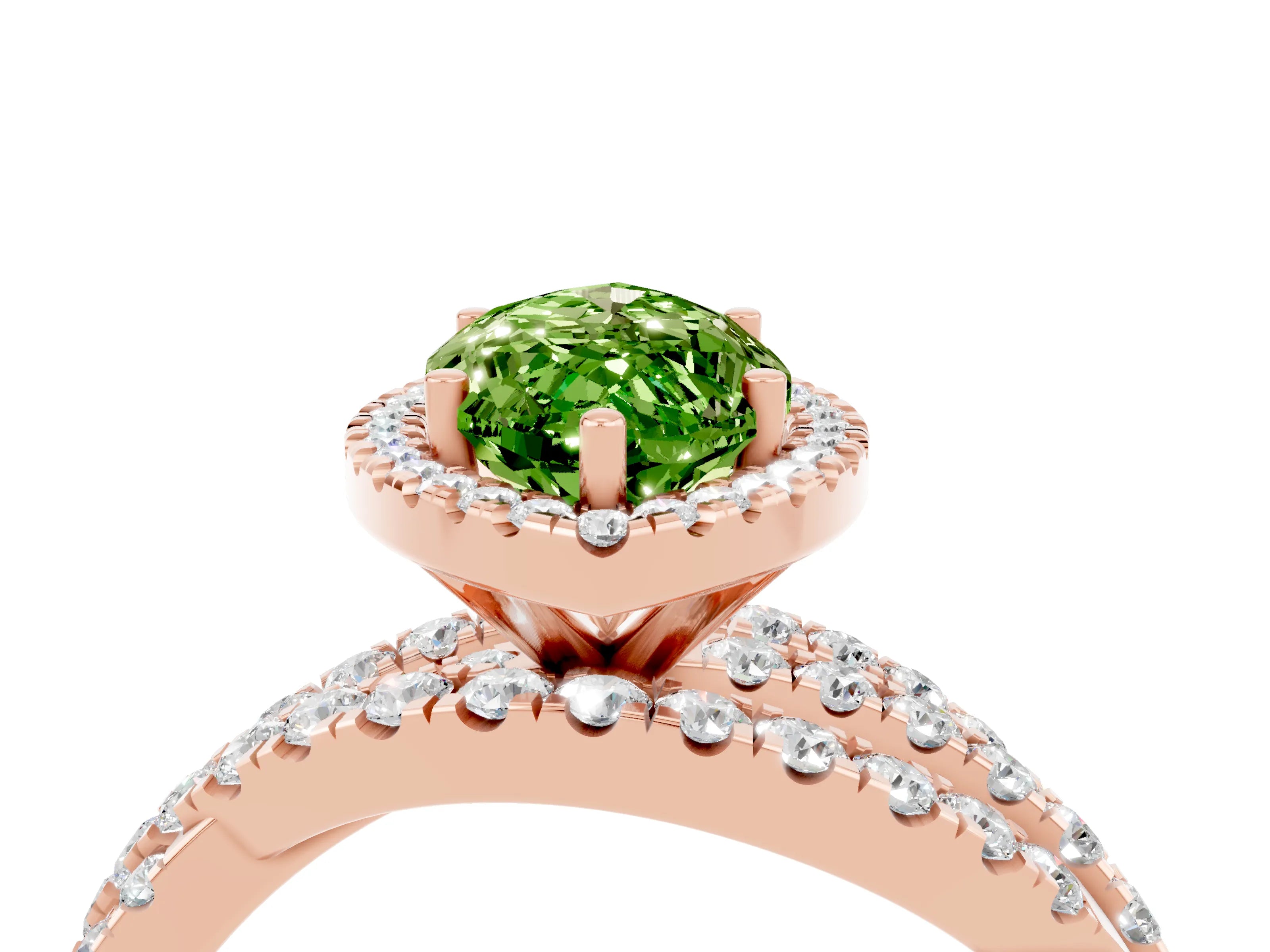 Rose gold Marquise Cut Cut Halo Split Shank Prong Setting Ring_26