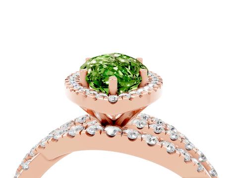 Rose gold Marquise Cut Cut Halo Split Shank Prong Setting Ring_26