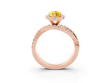 Rose gold Marquise Cut Cut Halo Split Shank Prong Setting Ring_26
