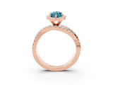 Rose gold Marquise Cut Cut Halo Split Shank Prong Setting Ring_27