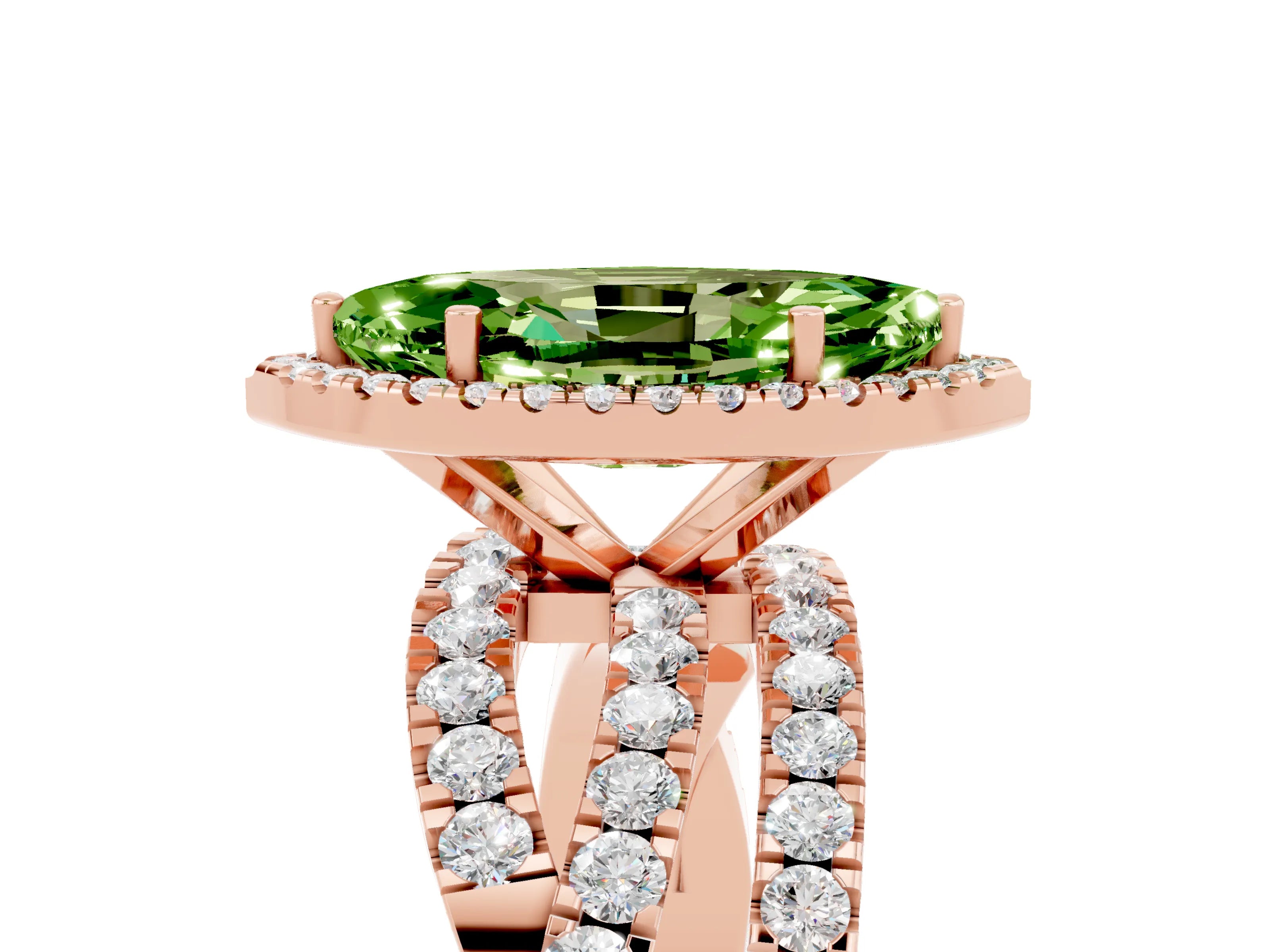 Rose gold Marquise Cut Cut Halo Split Shank Prong Setting Ring_27