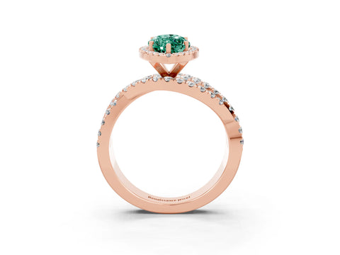Rose gold Marquise Cut Cut Halo Split Shank Prong Setting Ring_27