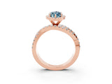 Rose gold Marquise Cut Cut Halo Split Shank Prong Setting Ring_27