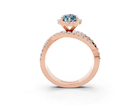 Rose gold Marquise Cut Cut Halo Split Shank Prong Setting Ring_27