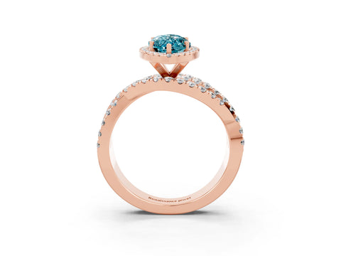 Rose gold Marquise Cut Cut Halo Split Shank Prong Setting Ring_27