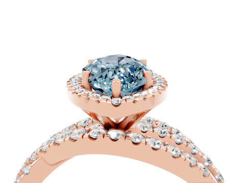 Rose gold Marquise Cut Cut Halo Split Shank Prong Setting Ring_28