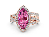 Rose gold Marquise Cut Cut Halo Split Shank Prong Setting Ring_34
