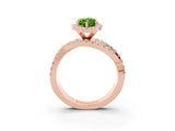 Rose gold Marquise Cut Cut Halo Split Shank Prong Setting Ring_37