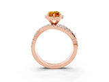 Rose gold Marquise Cut Cut Halo Split Shank Prong Setting Ring_37