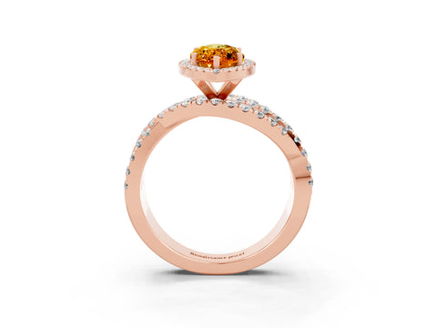 Rose gold Marquise Cut Cut Halo Split Shank Prong Setting Ring_37