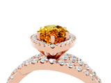 Rose gold Marquise Cut Cut Halo Split Shank Prong Setting Ring_38