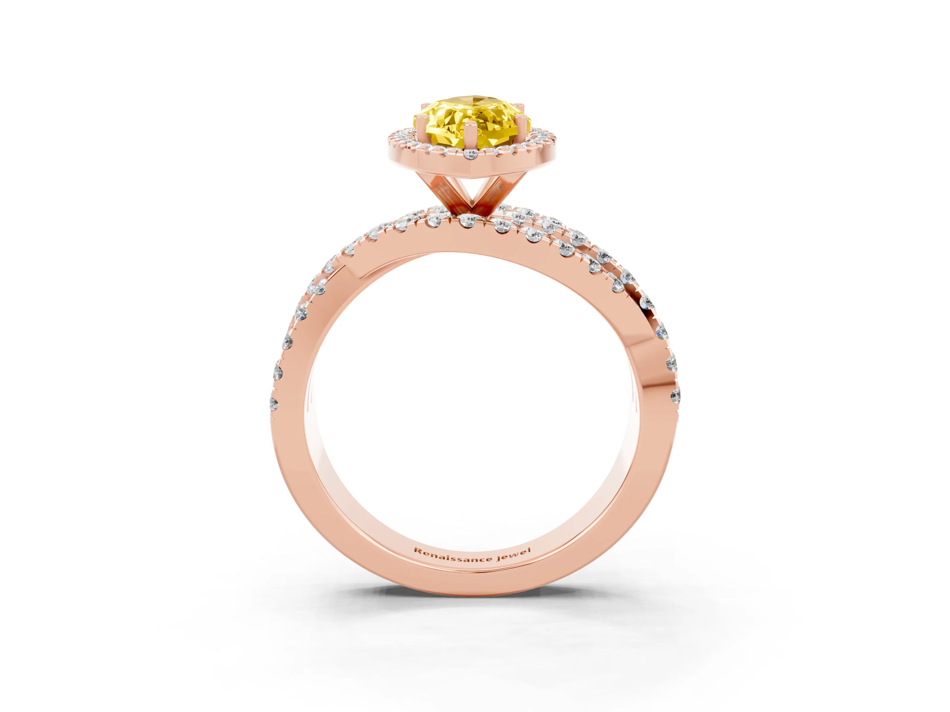 Rose gold Marquise Cut Cut Halo Split Shank Prong Setting Ring_38