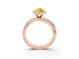 Rose gold Marquise Cut Cut Halo Split Shank Prong Setting Ring_38
