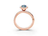Rose gold Marquise Cut Cut Halo Split Shank Prong Setting Ring_39