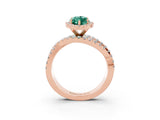 Rose gold Marquise Cut Cut Halo Split Shank Prong Setting Ring_39