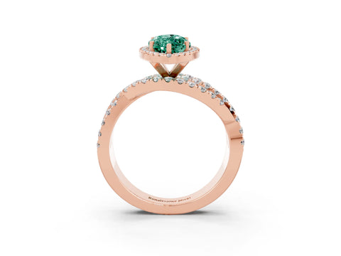 Rose gold Marquise Cut Cut Halo Split Shank Prong Setting Ring_39