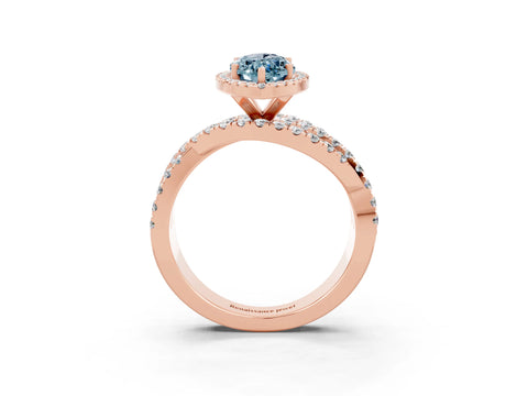 Rose gold Marquise Cut Cut Halo Split Shank Prong Setting Ring_39