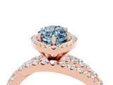 Rose gold Marquise Cut Cut Halo Split Shank Prong Setting Ring_40