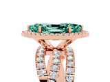 Rose gold Marquise Cut Cut Halo Split Shank Prong Setting Ring_41
