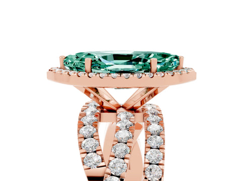 Rose gold Marquise Cut Cut Halo Split Shank Prong Setting Ring_41