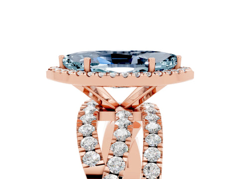 Rose gold Marquise Cut Cut Halo Split Shank Prong Setting Ring_41