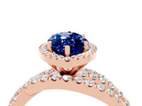 Rose gold Marquise Cut Cut Halo Split Shank Prong Setting Ring_4