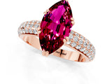 Rose gold Marquise Cut Cut Pave Diamond Engagement Ring with Channel Set Band and Four-Prong Setting_1