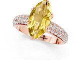Rose gold Marquise Cut Cut Pave Diamond Engagement Ring with Channel Set Band and Four-Prong Setting_1