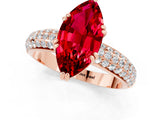 Rose gold Marquise Cut Cut Pave Diamond Engagement Ring with Channel Set Band and Four-Prong Setting_1