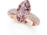 Rose gold Marquise Cut Cut Pave Diamond Engagement Ring with Channel Set Band and Four-Prong Setting_1