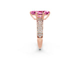 Rose gold Marquise Cut Cut Pave Diamond Engagement Ring with Channel Set Band and Four-Prong Setting_2