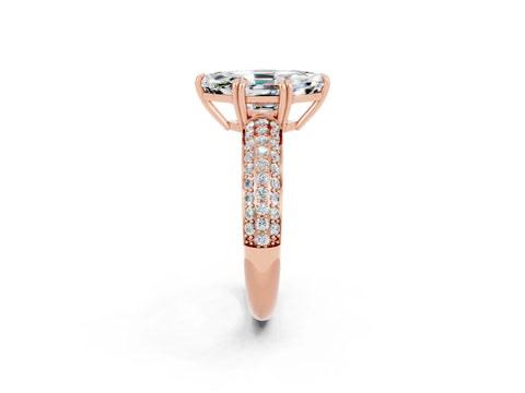 Rose gold Marquise Cut Cut Pave Diamond Engagement Ring with Channel Set Band and Four-Prong Setting_2