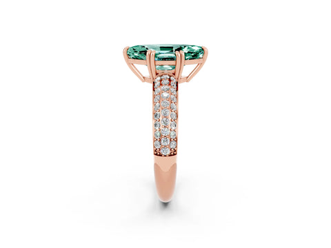 Rose gold Marquise Cut Cut Pave Diamond Engagement Ring with Channel Set Band and Four-Prong Setting_2