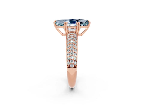 Rose gold Marquise Cut Cut Pave Diamond Engagement Ring with Channel Set Band and Four-Prong Setting_2