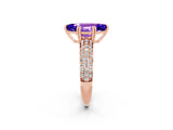 Rose gold Marquise Cut Cut Pave Diamond Engagement Ring with Channel Set Band and Four-Prong Setting_2