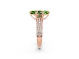 Rose gold Marquise Cut Cut Pave Diamond Engagement Ring with Channel Set Band and Four-Prong Setting_2