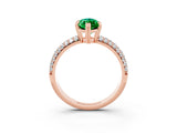 Rose gold Marquise Cut Cut Pave Diamond Engagement Ring with Channel Set Band and Four-Prong Setting_3