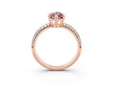 Rose gold Marquise Cut Cut Pave Diamond Engagement Ring with Channel Set Band and Four-Prong Setting_3