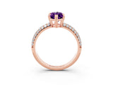 Rose gold Marquise Cut Cut Pave Diamond Engagement Ring with Channel Set Band and Four-Prong Setting_3
